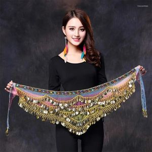 Belts Belly Dance Belt Multi-color Glass Silk Dancing Scarf Crystal Bellydance Waist Chain Hip Oriental