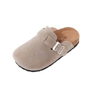 Slipper Children Slippers Girls Cork Slippers Kids shoes Home Shoes baby boys Children Fashion Suede Casual Sandals 2020 spring summer L220827