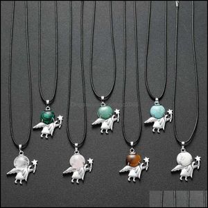 Colares pendentes 12pcs de pedra natural colar de fadas de fada tendências dançarinas angel ângulo asas de cristal pingentes jóias de jóias 18 