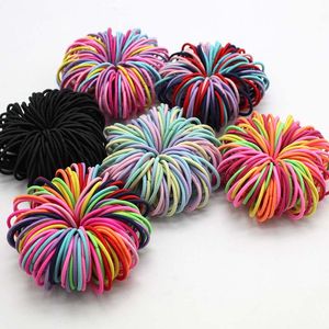 100pcs lot Hair bands Girl Candy Color Elastic Rubber Band Hairband Child Baby Headband Scrunchie Hair Accessories