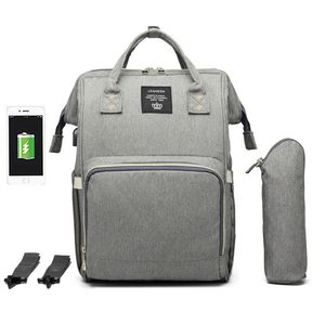 Windeltaschen Lequeen USB Mumie Mutterschaft Windel Marke Große Kapazität Baby Reise Rucksack Designer Pflege für Pflege 220826