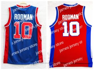 Basketbol Forması İyi Kalite Nakış Vintage Kırmızı Mavi Rodman Mens College Üniversitesi Basketbol Formaları Dikişli Gömlekler S-2XL