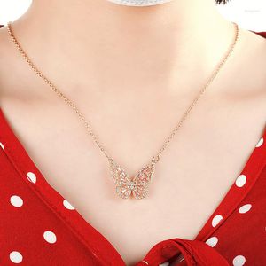 Pendant Necklaces Stainless Steal Luxury Minority Clavicle Pandent Silver Layerd Chain Gold Uk Butterfly Necklace For Girls