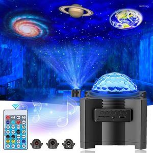 Night Lights Starry Sky Projector Led Galaxy Lamp Ocean Wave Light With Music Bluetooth Speaker For Childrens