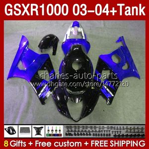 OEM Fairings For SUZUKI GSXR-1000 K 3 GSXR 1000 CC K3 03 04 Bodys 147No.169 blue stock GSX-R1000 1000CC GSXR1000 03-04 GSX R1000 2003 2004 Injection mold Fairing & Tank