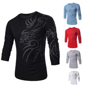 Whole-Fashion Brand 10 style long sleeve T Shirts for Men Novelty Dragon Printing Tattoo Male O-Neck M-XXXL TX71&73 -2246o