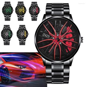Wristwatches Fully Automatic Quartz Men's Watch Car Rim Wheels Stainless Steel Sports Waterproof Design