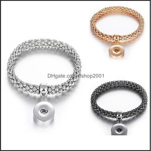 Bransoletki charmsy Noosa Snap bransoletka biżuteria Sier Goldb elastyczne imbirowe guziki bransoletka Fit Diy 18Mm zatrzaski klasyczne Drop Delivery 2021 Dhs Dhyuw