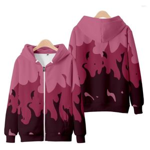 Męskie bluzy z kapturem z kapturem Aphmau Merch zamek błyskawiczny Flame Purple and Red 3D Print Cool Płaszcz Kobiety streetwearu Kawaii