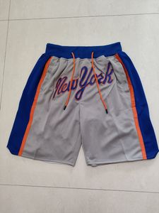 Baseball Shorts New York Grey Running Sports Clothes With Picks Pockets Size S-XXL Mix Match Order High Quality