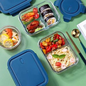 Dinnerware Sets Microwaveable Heated Glass Lunch Box Fruit Bento Office Worker Crisper Grade