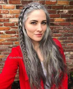 silver grey human ponytail women pony tail hairpiece braided ponytails soft hair wraps drawstring gray hair piece wet and wavy 120g 140g