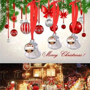 Christmas Tree Pendant Sublimation Love Bell Pendants Decor Car Figurines Miniatures Wind Chimes Pendant C0826