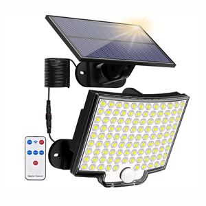 106 luzes solares de parede solar LED Luzes de movimento ao ar livre com 3 modos de iluminação lâmpadas de segurança à prova d'água para decoração de jardim