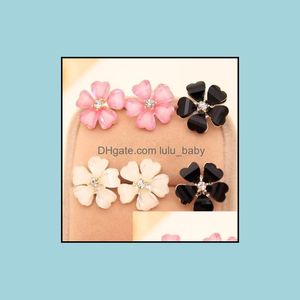 Kolczyki dla kobiet koniczyna kwiat kryształowa biżuteria biała Kanał Kanał Dostawa 2021 Lulubaby DHGP6