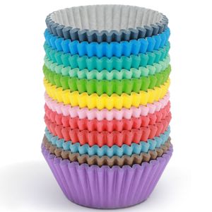 amSJw Cupcake 2 6 Zoll 7 cm Regenbogenförmchen Muffinförmchen Geruchlos fettdichtes Backpapier in Lebensmittelqualität 6 verschiedene Orignal-Design-Sets