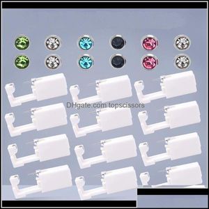 Piercing Kits Disposable Sterile Ear Unit Cartilage Tragus Helix Gun No Pain Piercer Tool Hine Kit Stud Choose Design 0492 Sqim Drop Dhan4