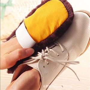 Boden Staub Schuhe großhandel-Weiche Wollpolierschuhe Reinigen Reinigung Handschuhe Schuhpflege Pinsel nach Hause E3
