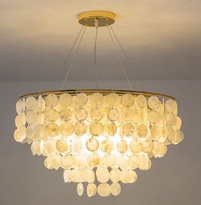 Modern Shell Pendant Lamps Gold Chrome Metal Living Room Restaurant Hanging Light Fixtures Hotel Hall Hanglamp Luminaire Suspension Chandelier