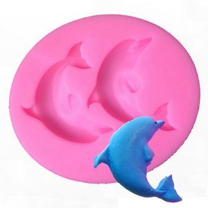 Dolphin Cake Mold Fondant Silicone Molds Candy Chocolate Cakes Fish Mold Diy Pastry Baking Tools Bröd Kaffe gör kreativa mögel havsdjur Sugarcraft 1222946