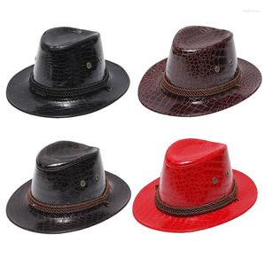 Berretti Cappello da cowboy in pelle Western Performance Party Cosplay per uomo Cowgirl Western Travel