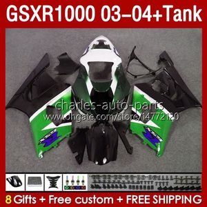 OEM Fairings For SUZUKI GSXR-1000 K 3 GSXR 1000 CC K3 03 04 Bodys 147No.154 GSX-R1000 1000CC GSXR1000 03-04 GSX R1000 2003 2004 Injection mold Fairing & Tank factory green