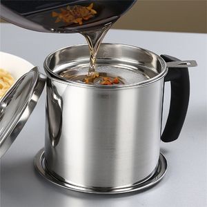 Limpers de colandes 13l Aço inoxidável Óleo doméstico Filtro de banha de banha de banha de banha de tanque JUG JUG de grande capacidade Armazenamento de cozinha Ferramentas de cozinha 220827