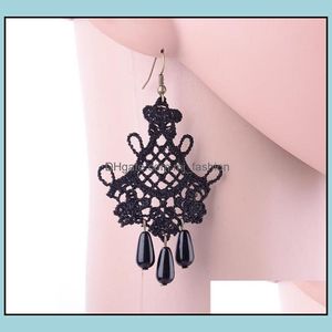 Dangle Chandelier Lace Earring Female Handmade Statement Trade Jewelry Wholesale Exaggerated Tassels Earrings Drop Delivery 2021 Mjfas Dhqaw