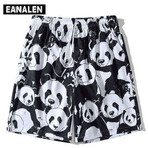 Shorts masculinos harajuku retro animal panda gráfico havaiano praia natação esportes de grandes dimensões T220825