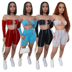 Casual Summer Outfits Sexy Pants Women Solid Two Pieces Party Matching Sets Top