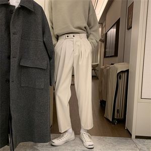 Calça masculina prowow primavera homens sólidos calças soltas lisadas masculino correspondem a nove pontos simples de estilo coreano 220827