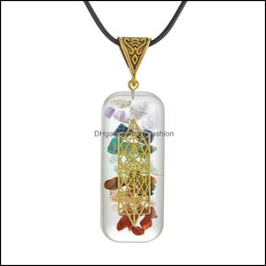 Colares pendentes 7 cura chakra orgone colar de cristal reiki pedras de energia gerador de purificação emocional de purificação com adjus dhkqw