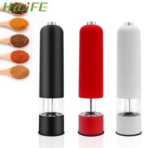 Macinapepe automatico per sale e pepe con luce a LED Macinaspezie elettrico Macinino per spezie regolabile Utensili da cucina per cucinare barbecue 220827