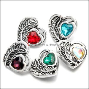 Componenti Vintage Heart Snap Button Jewelry Colorf Strass 18Mm Bottoni automatici in metallo Fit Bracciale Bangle Noosa H29 Drop Delivery 2 Dhn3F