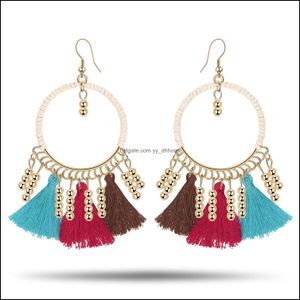 Dangle Chandelier Bohemian Earrings Thread Beaded Tassel Fringe Drop Gifts For Women Daily Jewelry 5 Color Delivery 2021 Yydhhome Dhrte