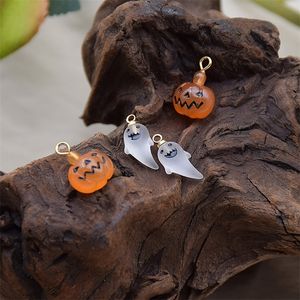 Charms 10Pcs Cute White Ghost Orange Pumpkin Head For DIY Making Earrings Bracelet Jewelry Accessories Halloween 220826