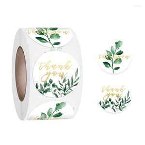 Embrulho de presente 500pcs/roll clássico plantas verdes etiqueta de etiqueta redonda obrigado selagem 1.5 '' graduação de animais para casamento