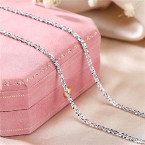 Ketens Miqiao Sterling Silver Popcorn Chain Cute Long cm breedte mm Platinum Color Necklace Vrouwenaccessoires