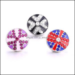 Components Black Red White Pink Crystal Snap Button Jewelry Sier 18Mm Metal Snaps Buttons Fit Bracelet Bangle Noosa Drop Delivery 202 Dhubl