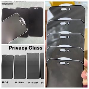 Protezioni in vetro 9H per Iphone 14 Pro Max Phone14 14Max Matte Privacy temperato Anti Peeping Anti-Spy Anti contro la seta Pellicola protettiva per telefono cellulare a copertura totale