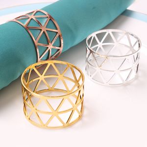 Gold Silver Hollow Out Thervkin Ring Hotel Wedding Decor Servete Buckle Festival Party Banquet Table Decoration Handduk Rings Th0186