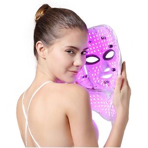 7 Color LED light Therapy face Beauty Machine Facial Neck Mask With Microcurrent for skin whitening device