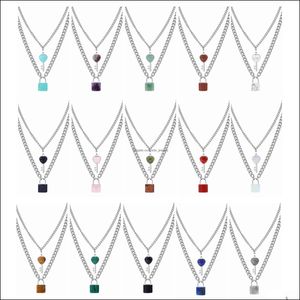 Pendant Necklaces Dainty Layered Lock And Key Choker Jewelry For Men Girl Boys Women Gemstone Chain Necklace Girls Drop Delivery 2021 Dhgtf