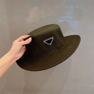 مصمم صوف أعلى قبعة أزياء قبعات كبيرة الحافة للرجال النساء قبعات رعاة البقر عتيقة دلو قبعة العلامة التجارية