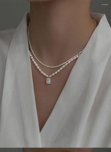 Łańcuchy Real 925 Sterling Srebrna moda podwójnie pokrytą łańcuchem Naszyjnik dla kobiet Wedding Walentynki Biżuteria DB349