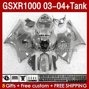 Suzuki GSXR-1000 K 3 GSXR 1000 CC K3 03 03 04 BODYS 147NO.164 GSX-R1000 1000CC GSXR1000 03-04 GSX R1000 2003 2004注射金型フェアリングタンク光沢灰色