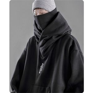 Herrtröjor tröjor Autumn Winter High Collar Hoodie Lossa bekväma kläder Harajuku Hiphop Streetwear Fleece Hooded Oversize Sweatshirt 220826