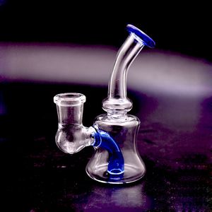 Mini Glass smoking pipe Bongs Dab Rigs hookah 14mm Female Joint small Bubbler Beaker Bong Water Pipes Oil Rig