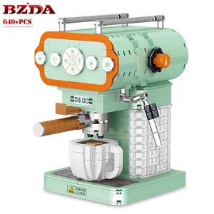 Blocchi BZDA Mini Creative Coffee Machine Retro Modern Assembly Model Building Toys for Children Regali di Natale