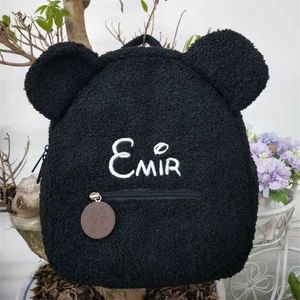 Backpack Personalized Embroidery Toddler Lightweight Plush Bear Preschool Bag Kids Custom Name for Boys Girls Ladies 220827